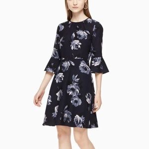 kate spade night rose crepe dress size 2 NWT